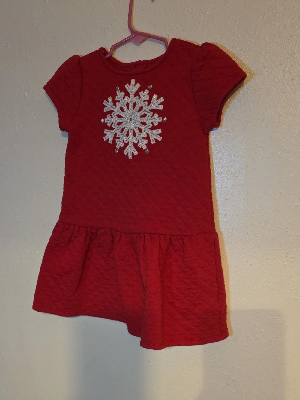 Gymboree Red Quilted Dress with Snowflake Appliqué 5T